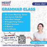 flyer kelas online Grammar